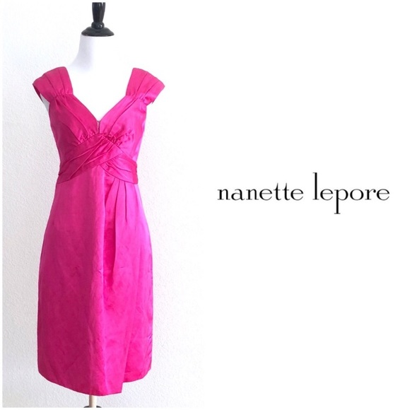 Nanette Lepore Fuschia Pink Ruched Body Dress - Picture 4 of 8